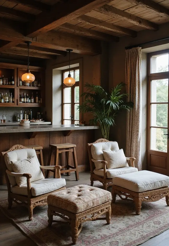 27 DIY Home Bar Decor Projects To Personalize Your Space 59 27 DIY Home Bar Decor Projects To Personalize Your Space - 27. Cozy Seating Area