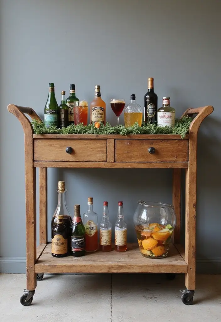 27 DIY Home Bar Decor Projects To Personalize Your Space 9 27 DIY Home Bar Decor Projects To Personalize Your Space - 3. DIY Bar Cart