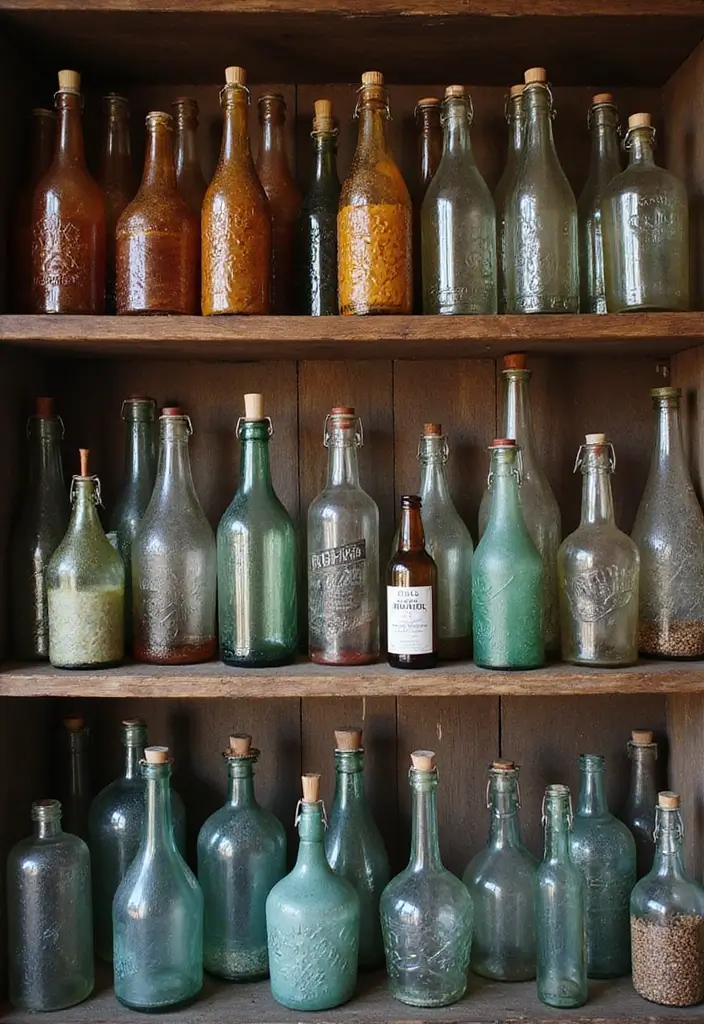 27 DIY Home Bar Decor Projects To Personalize Your Space 10 27 DIY Home Bar Decor Projects To Personalize Your Space - 4. Vintage Bottle Collection