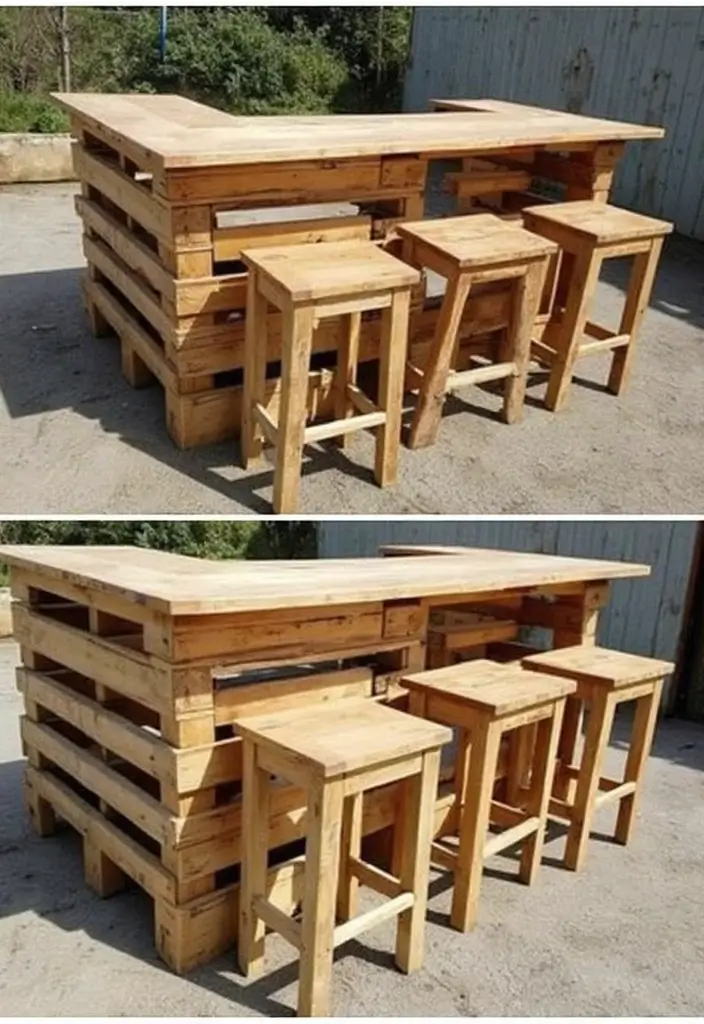 27 DIY Home Bar Decor Projects To Personalize Your Space 19 27 DIY Home Bar Decor Projects To Personalize Your Space - 7. Upcycled Pallet Bar Table
