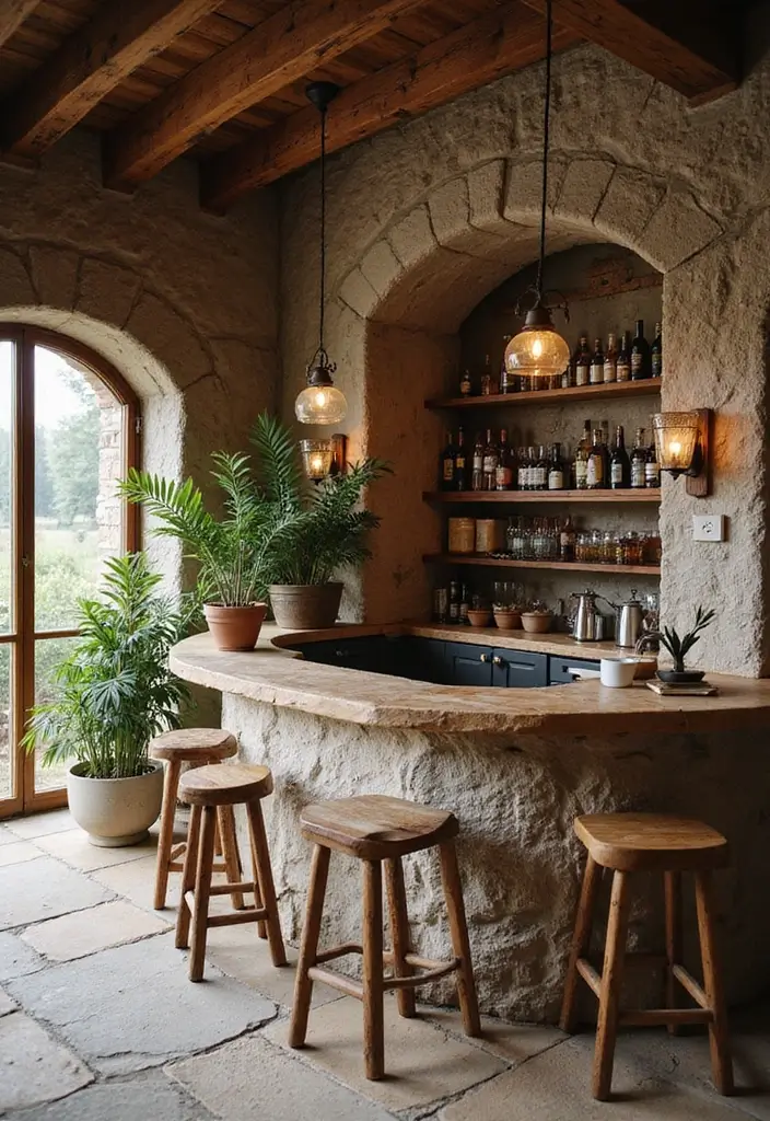 27 Home Bar Decor Ideas Featuring Accent Walls And Lighting 15 27 Home Bar Decor Ideas Featuring Accent Walls And Lighting - 11. Natural Elements