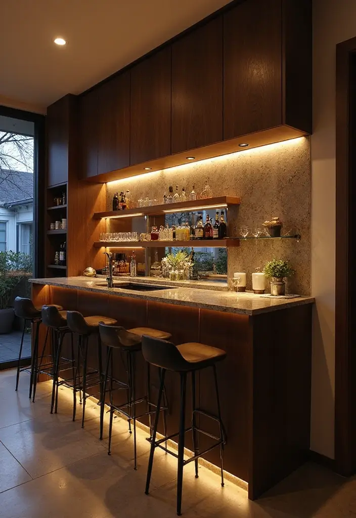 27 Home Bar Decor Ideas Featuring Accent Walls And Lighting 19 27 Home Bar Decor Ideas Featuring Accent Walls And Lighting - 15. Under-bar Lighting