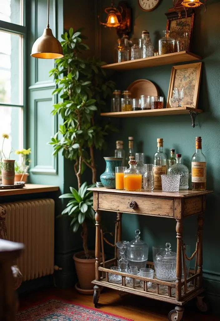 27 Home Bar Decor Ideas Featuring Accent Walls And Lighting 20 27 Home Bar Decor Ideas Featuring Accent Walls And Lighting - 16. Vintage Finds