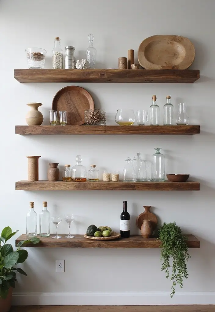 27 Home Bar Decor Ideas Featuring Accent Walls And Lighting 27 27 Home Bar Decor Ideas Featuring Accent Walls And Lighting - 17. Floating Shelves