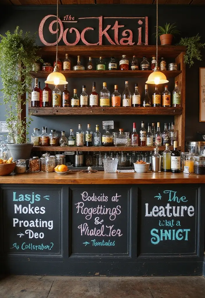 27 Home Bar Decor Ideas Featuring Accent Walls And Lighting 33 27 Home Bar Decor Ideas Featuring Accent Walls And Lighting - 21. Fun Cocktail Signage