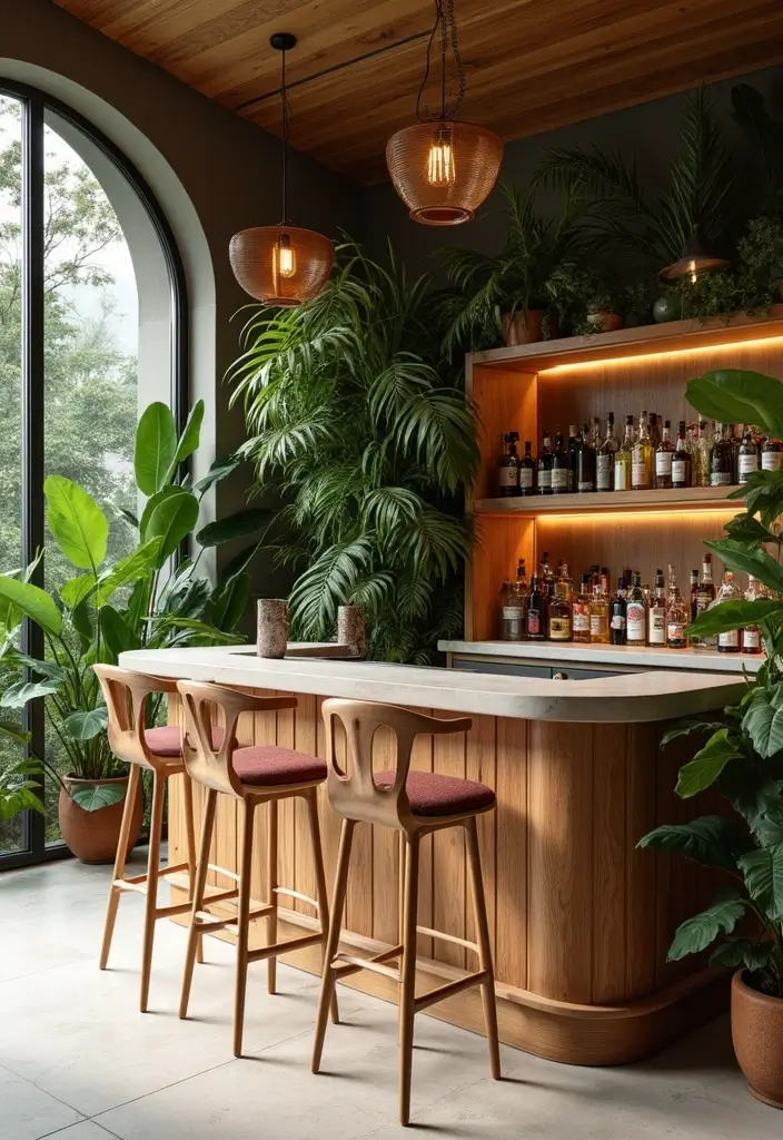 27 Home Bar Decor Ideas Featuring Accent Walls And Lighting 36 27 Home Bar Decor Ideas Featuring Accent Walls And Lighting - 22. Biophilic Design