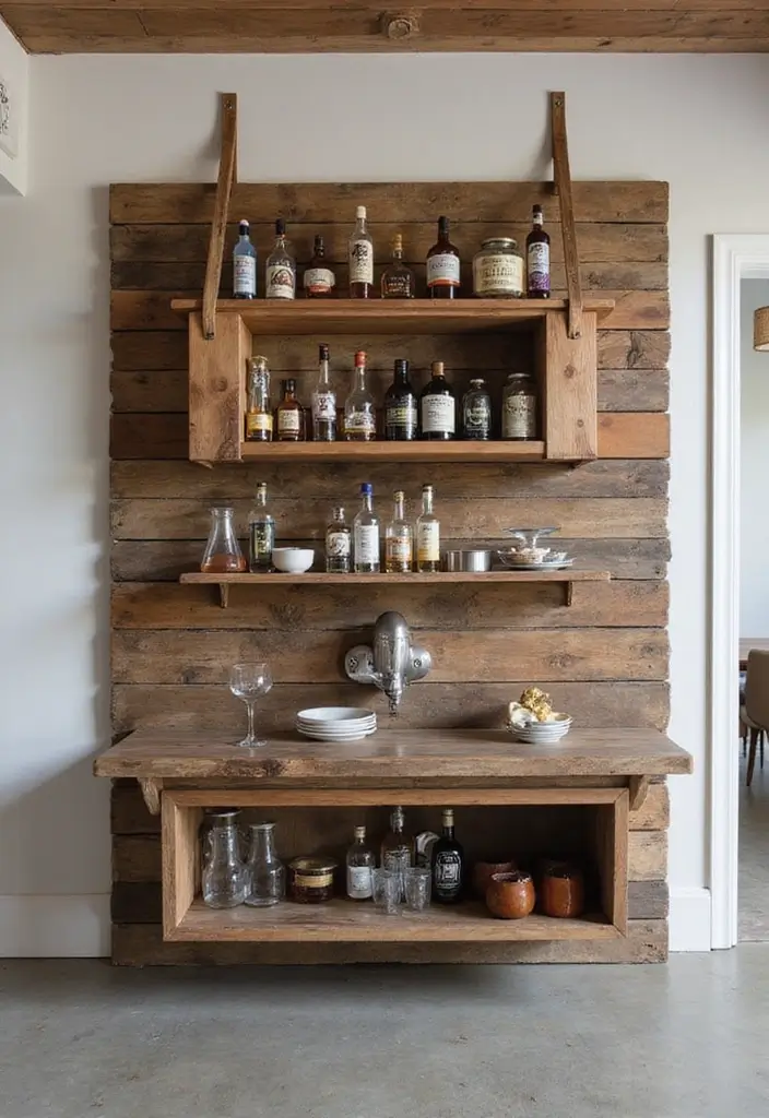 27 Home Bar Decor Ideas Featuring Accent Walls And Lighting 54 27 Home Bar Decor Ideas Featuring Accent Walls And Lighting - 26. Wall-mounted Pour Station