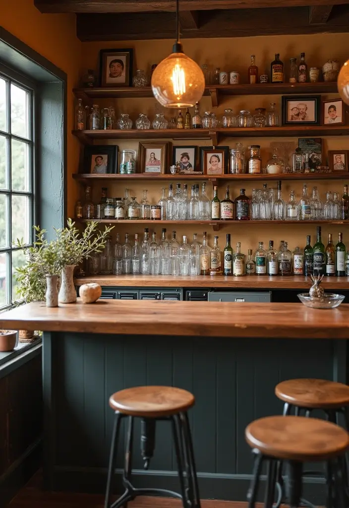 27 Home Bar Decor Ideas Featuring Accent Walls And Lighting 55 27 Home Bar Decor Ideas Featuring Accent Walls And Lighting - 27. Wrap-Up with Personal Touches