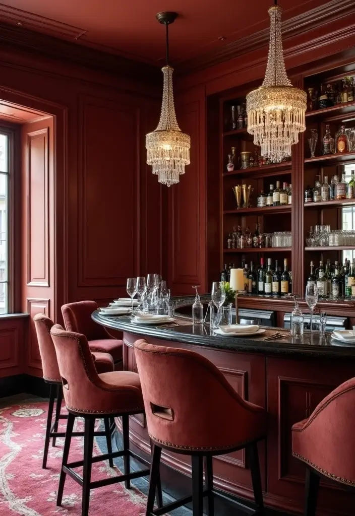 27 Home Bar Decor Ideas Featuring Accent Walls And Lighting 5 27 Home Bar Decor Ideas Featuring Accent Walls And Lighting - 5. Elegant Paneling