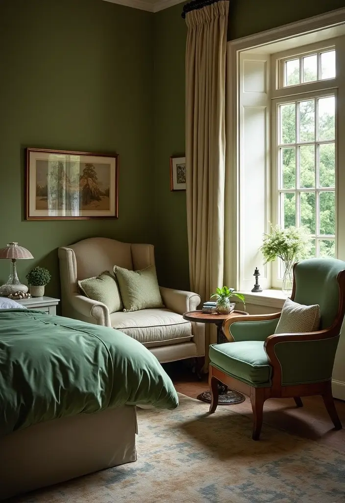 27 Master Bedroom Decor Ideas With Green Bedding 35 27 Master Bedroom Decor Ideas With Green Bedding - 15. Create a Cozy Reading Nook with Green Bedding