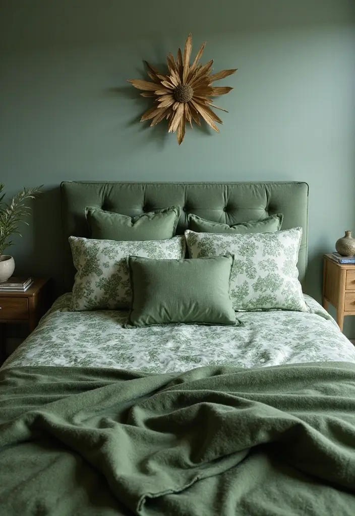 27 Master Bedroom Decor Ideas With Green Bedding 80 27 Master Bedroom Decor Ideas With Green Bedding - 26. Bespoke Green Bedding for a Unique Touch