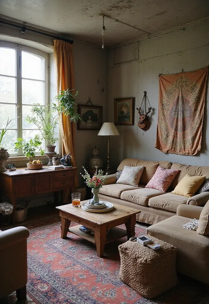 27 Zen Living Room Decor Ideas For A Boho Meditation Space 29 27 Zen Living Room Decor Ideas For A Boho Meditation Space - 13. Vintage Finds