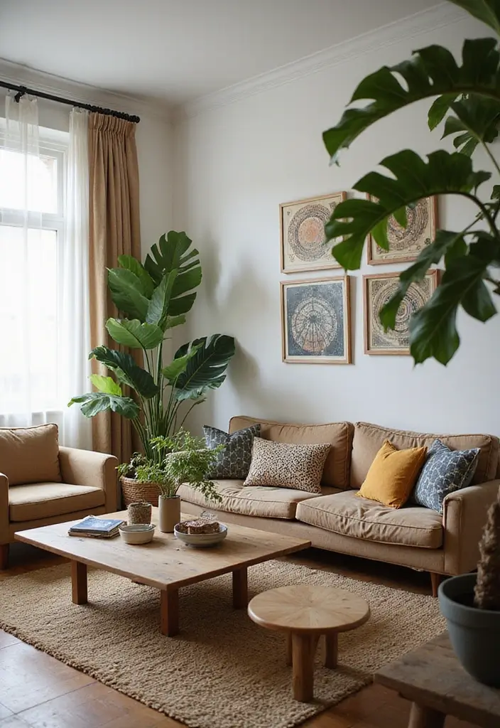 27 Zen Living Room Decor Ideas For A Boho Meditation Space 51 27 Zen Living Room Decor Ideas For A Boho Meditation Space - 23. Large-Scale Plants