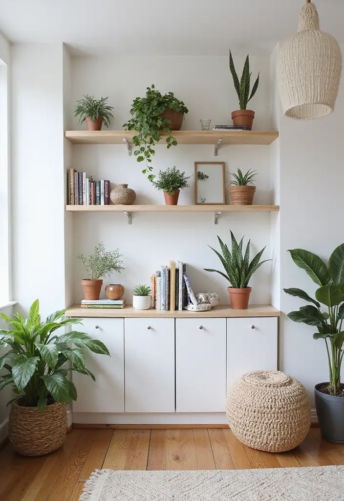 27 Zen Living Room Decor Ideas For A Boho Meditation Space 22 27 Zen Living Room Decor Ideas For A Boho Meditation Space - 8. Minimalist Shelving