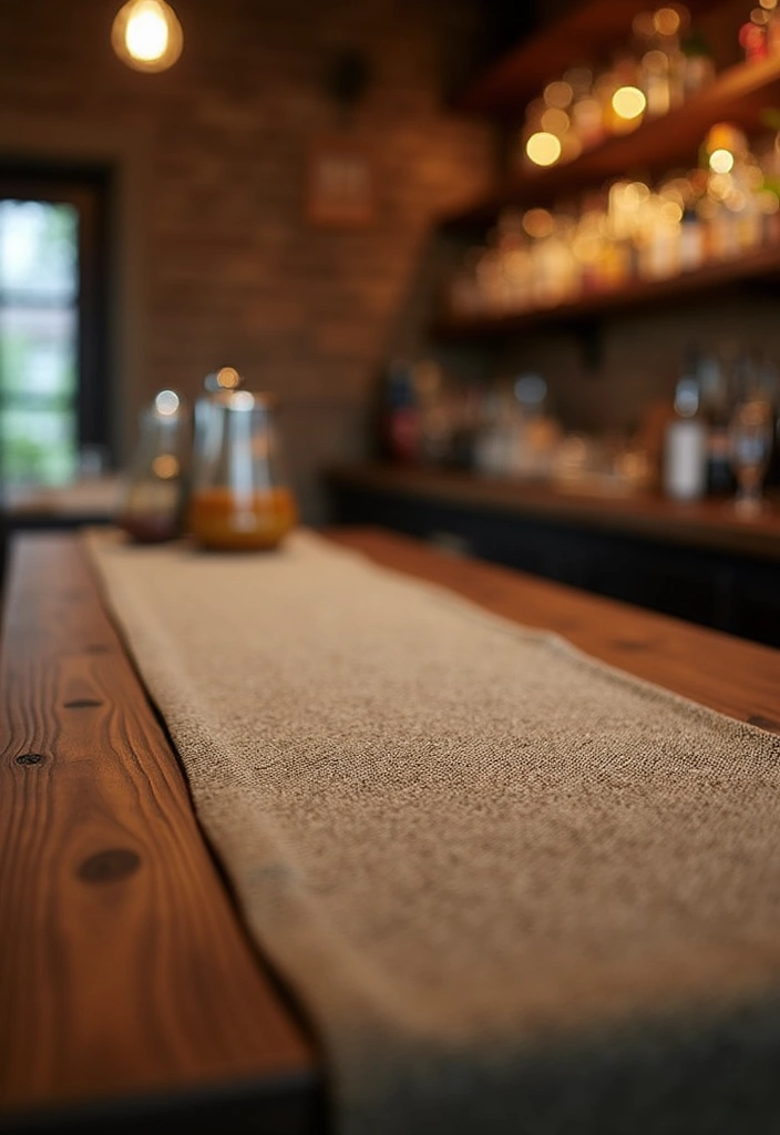28 Bar Countertop Decor Ideas To Elevate Your Home Style 42 28 Bar Countertop Decor Ideas To Elevate Your Home Style - 16. Textured Table Runner