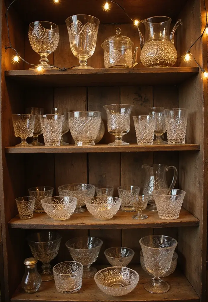 28 Bar Countertop Decor Ideas To Elevate Your Home Style 2 28 Bar Countertop Decor Ideas To Elevate Your Home Style - 2. Vintage Glassware Display