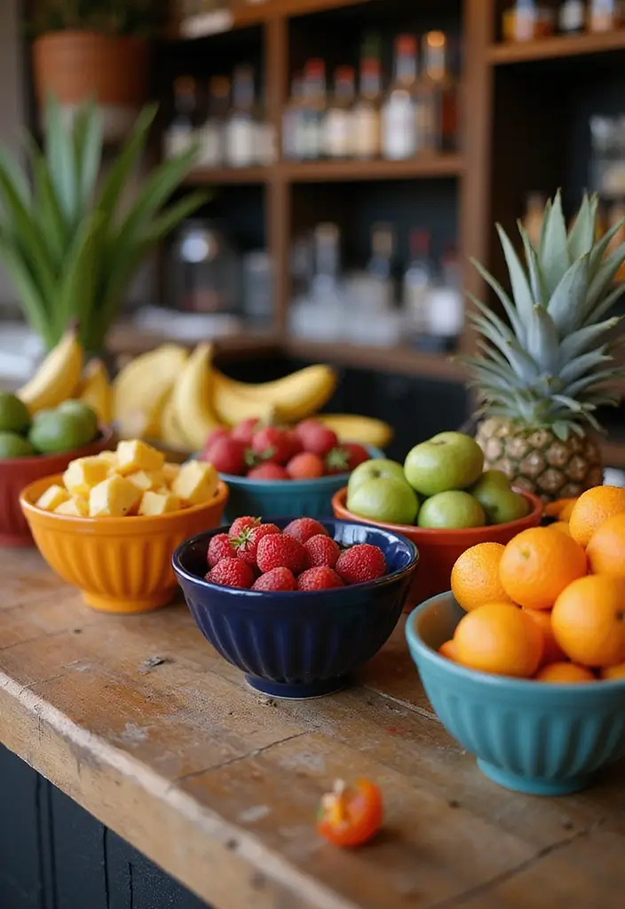 28 Bar Countertop Decor Ideas To Elevate Your Home Style 58 28 Bar Countertop Decor Ideas To Elevate Your Home Style - 20. Colorful Fruit Bowls