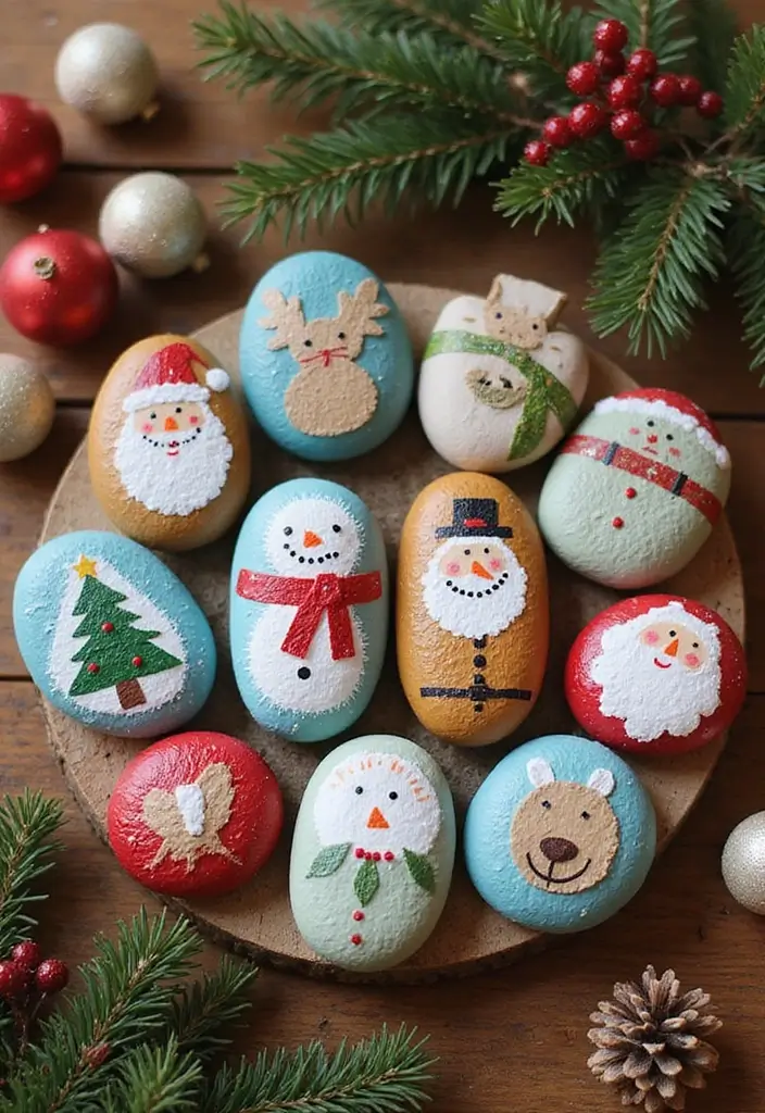 28 Belen Christmas Decor DIY Ideas Using Recycled Materials 40 28 Belen Christmas Decor DIY Ideas Using Recycled Materials - 16. Painted Rocks for the Holidays