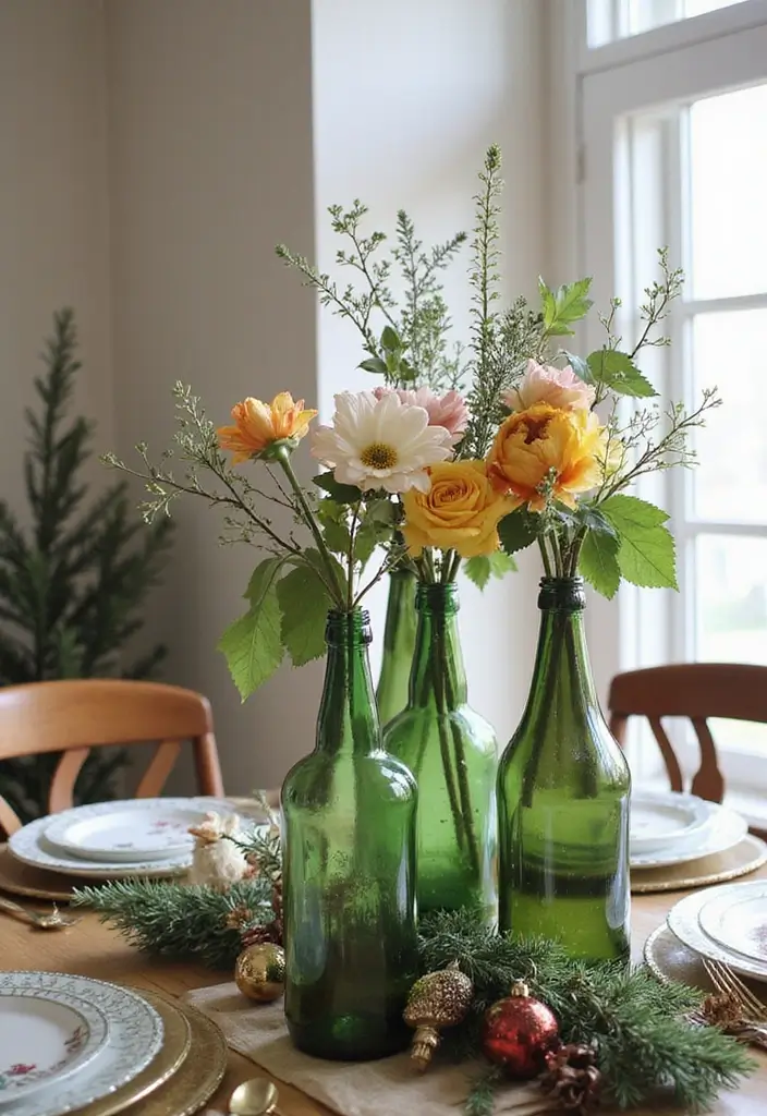 28 Belen Christmas Decor DIY Ideas Using Recycled Materials 46 28 Belen Christmas Decor DIY Ideas Using Recycled Materials - 22. Upcycled Glass Bottle Vases