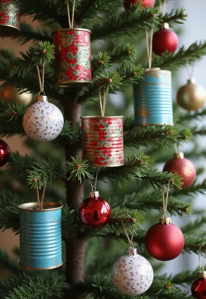 28 Belen Christmas Decor DIY Ideas Using Recycled Materials 54 28 Belen Christmas Decor DIY Ideas Using Recycled Materials - 24. Upcycled Tin Can Christmas Ornaments
