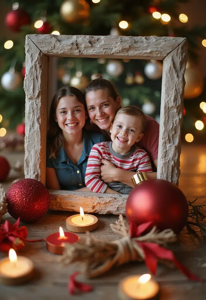 28 Belen Christmas Decor DIY Ideas Using Recycled Materials 60 28 Belen Christmas Decor DIY Ideas Using Recycled Materials - 28. Upcycled Holiday Photo Frame