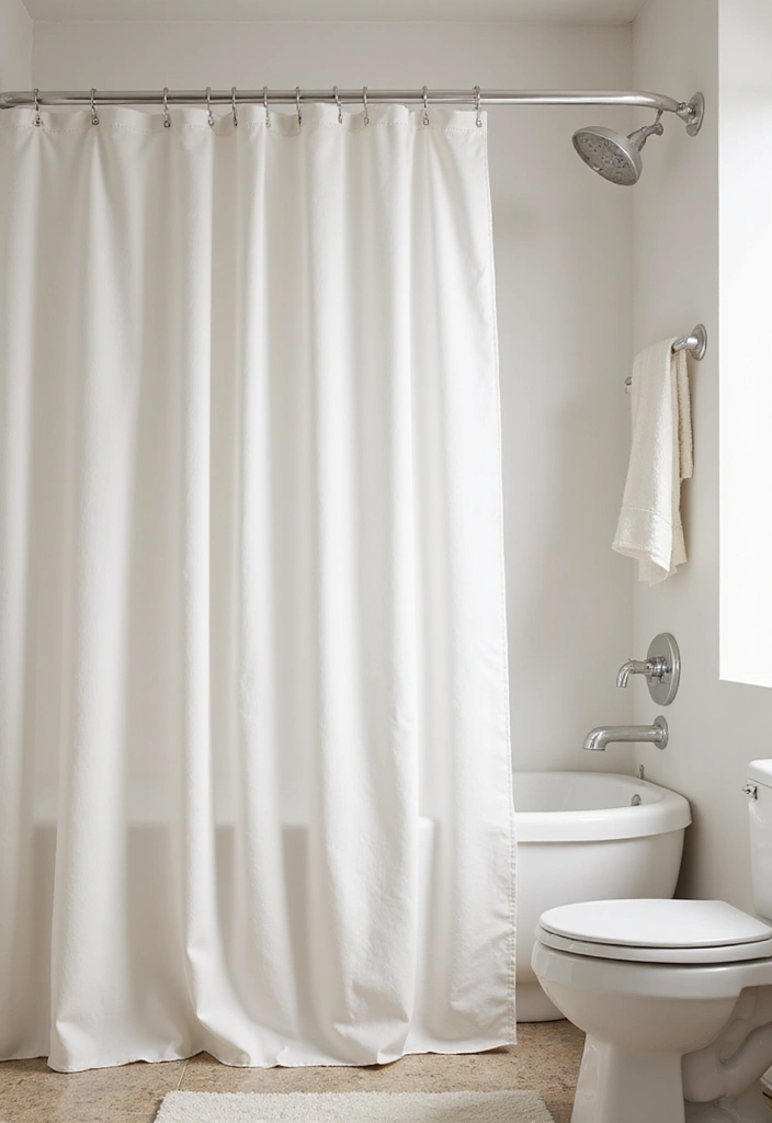 28 Eco Friendly Shower Curtain Ideas For Green Bathrooms 22 28 Eco Friendly Shower Curtain Ideas For Green Bathrooms - 10. Minimalist Chic