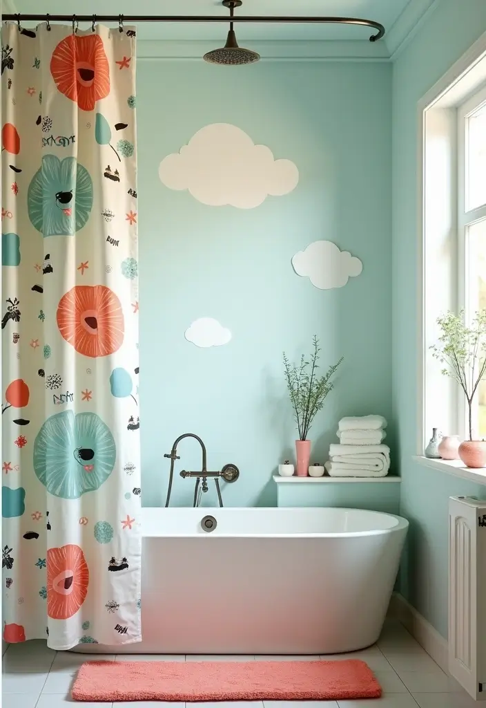 28 Eco Friendly Shower Curtain Ideas For Green Bathrooms 56 28 Eco Friendly Shower Curtain Ideas For Green Bathrooms - 20. Playful Patterns for Kids