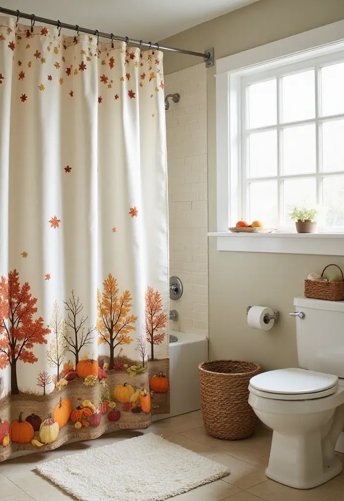 28 Eco Friendly Shower Curtain Ideas For Green Bathrooms 63 28 Eco Friendly Shower Curtain Ideas For Green Bathrooms - 21. Seasonal Themes
