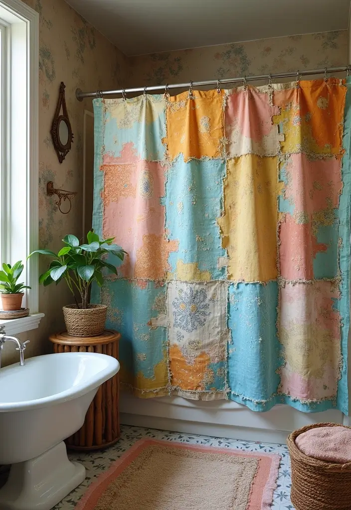 28 Eco Friendly Shower Curtain Ideas For Green Bathrooms 66 28 Eco Friendly Shower Curtain Ideas For Green Bathrooms - 24. Upcycled Fabrics