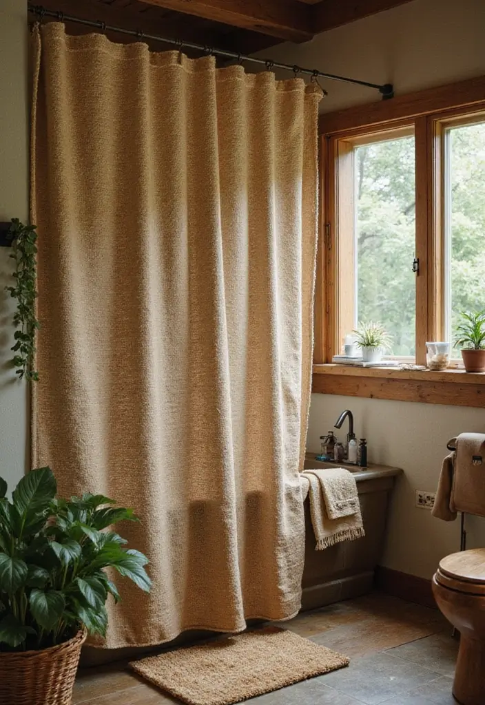 28 Eco Friendly Shower Curtain Ideas For Green Bathrooms 11 28 Eco Friendly Shower Curtain Ideas For Green Bathrooms - 5. Hemp Harmony