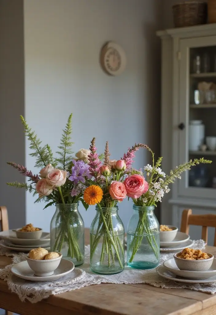 28 Eco Friendly Table Decor Ideas For Sustainable Dining 32 28 Eco Friendly Table Decor Ideas For Sustainable Dining - 14. Vintage Glass Bottles as Vases
