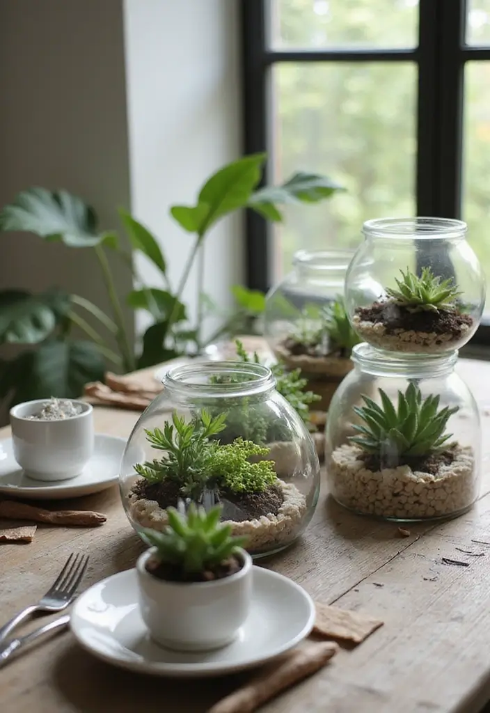 28 Eco Friendly Table Decor Ideas For Sustainable Dining 17 28 Eco Friendly Table Decor Ideas For Sustainable Dining - 7. DIY Terrarium Table Decor