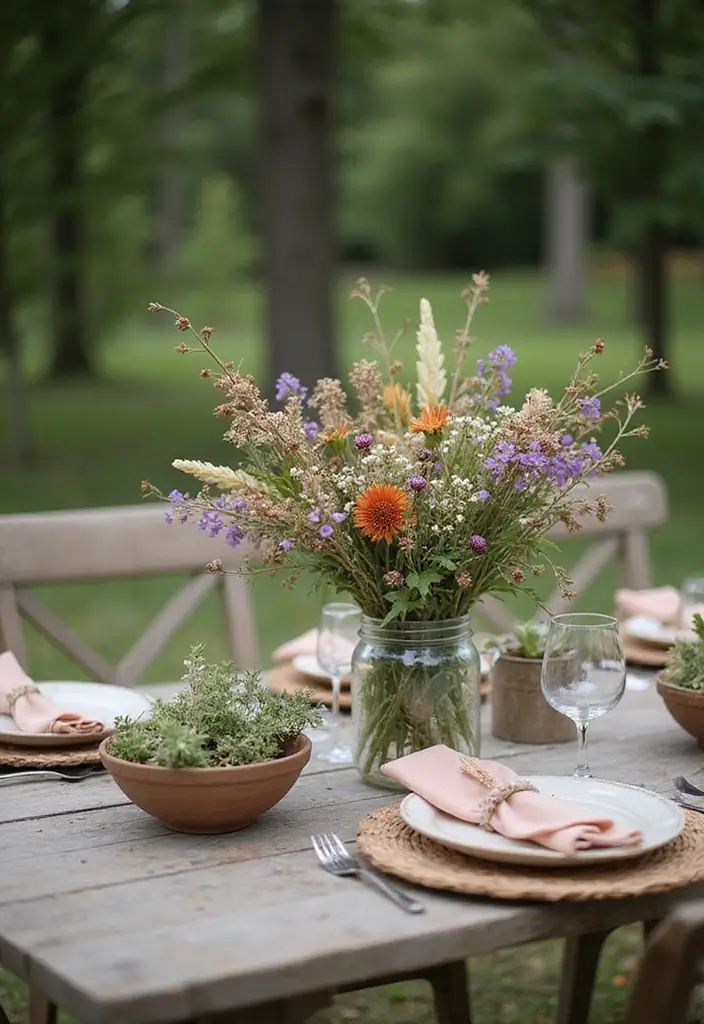 28 Eco Friendly Table Decor Ideas For Sustainable Dining 19 28 Eco Friendly Table Decor Ideas For Sustainable Dining - 9. Foraged Wildflowers as Decor