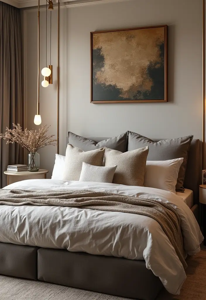 28 Home Decor Ideas With Luxury Bedding You Must Try 35 28 Home Decor Ideas With Luxury Bedding You Must Try - 21. Artistic Wall Decor