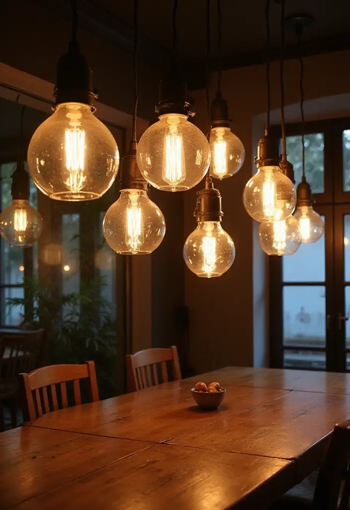 28 Recycled Glass Home Decor Ideas For Eco Lovers - 17. Upcycled Glass Pendant Lights