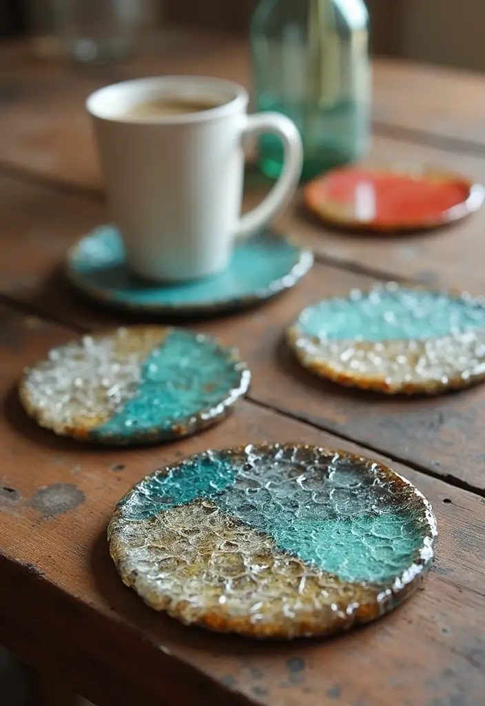 28 Recycled Glass Home Decor Ideas For Eco Lovers - 8. DIY Glass Coasters