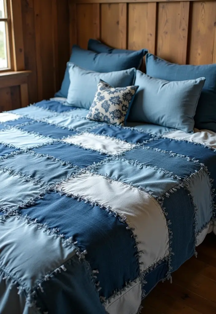 28 Upcycled Denim Home Decor Ideas You Can Try 1 28 Upcycled Denim Home Decor Ideas You Can Try - 1. Denim Patchwork Quilts