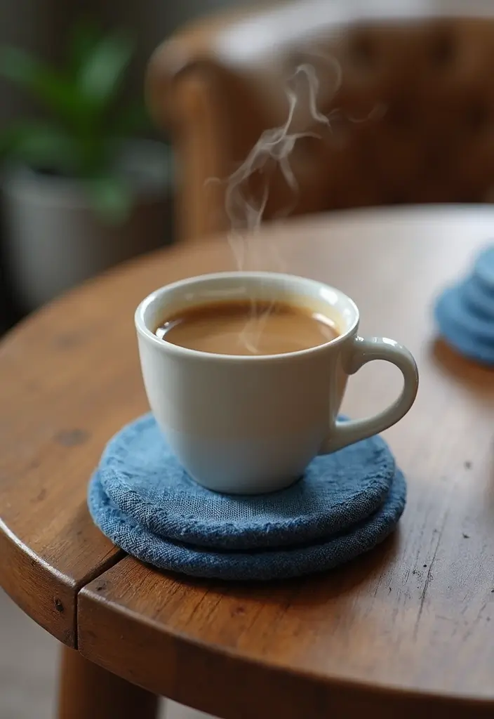 28 Upcycled Denim Home Decor Ideas You Can Try 65 28 Upcycled Denim Home Decor Ideas You Can Try - 11. Denim Coasters