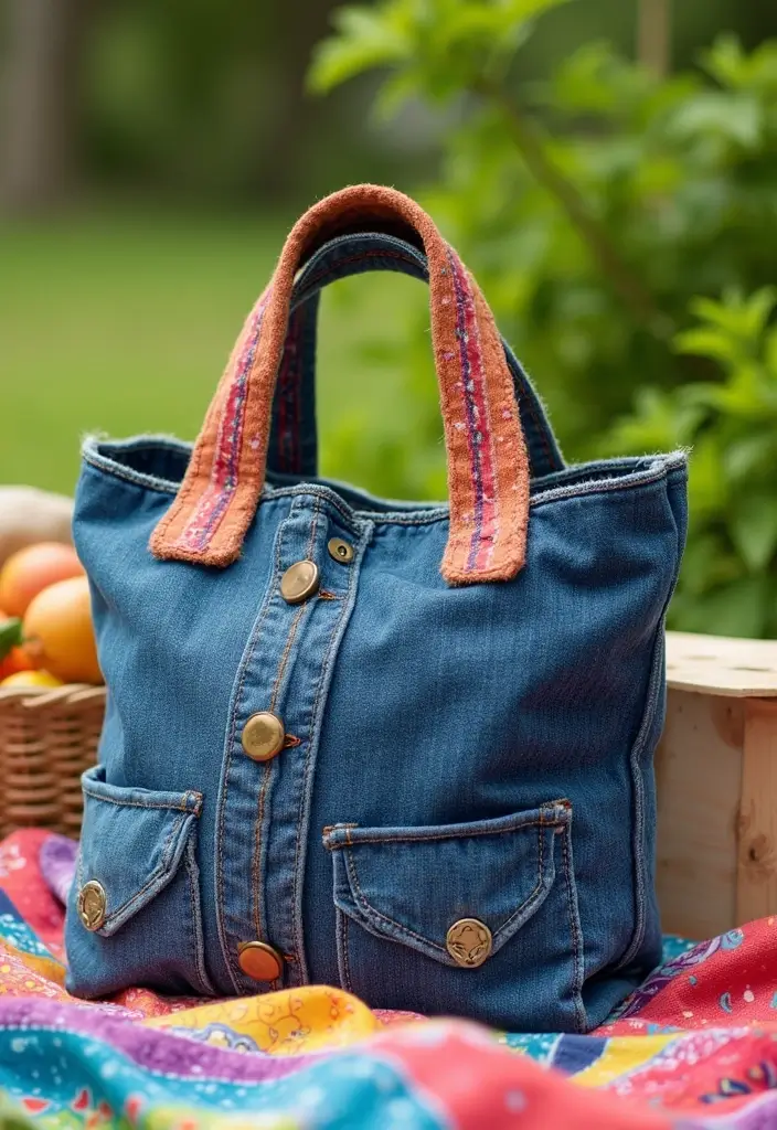 28 Upcycled Denim Home Decor Ideas You Can Try 141 28 Upcycled Denim Home Decor Ideas You Can Try - 25. Denim Tote Bags