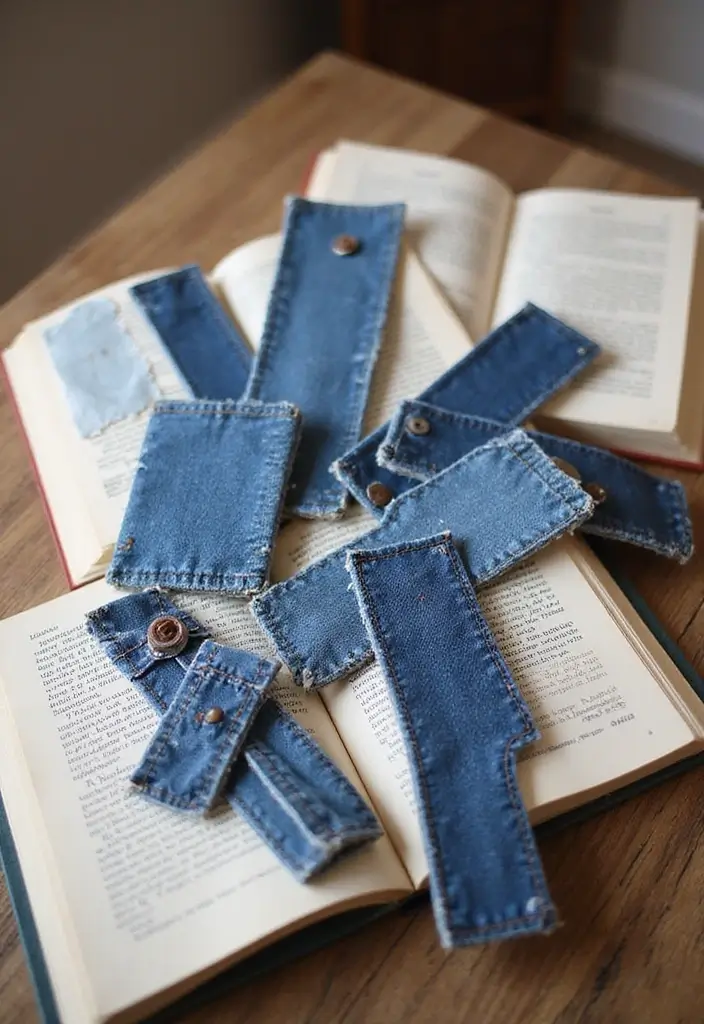 28 Upcycled Denim Home Decor Ideas You Can Try 148 28 Upcycled Denim Home Decor Ideas You Can Try - 26. Denim Bookmarks
