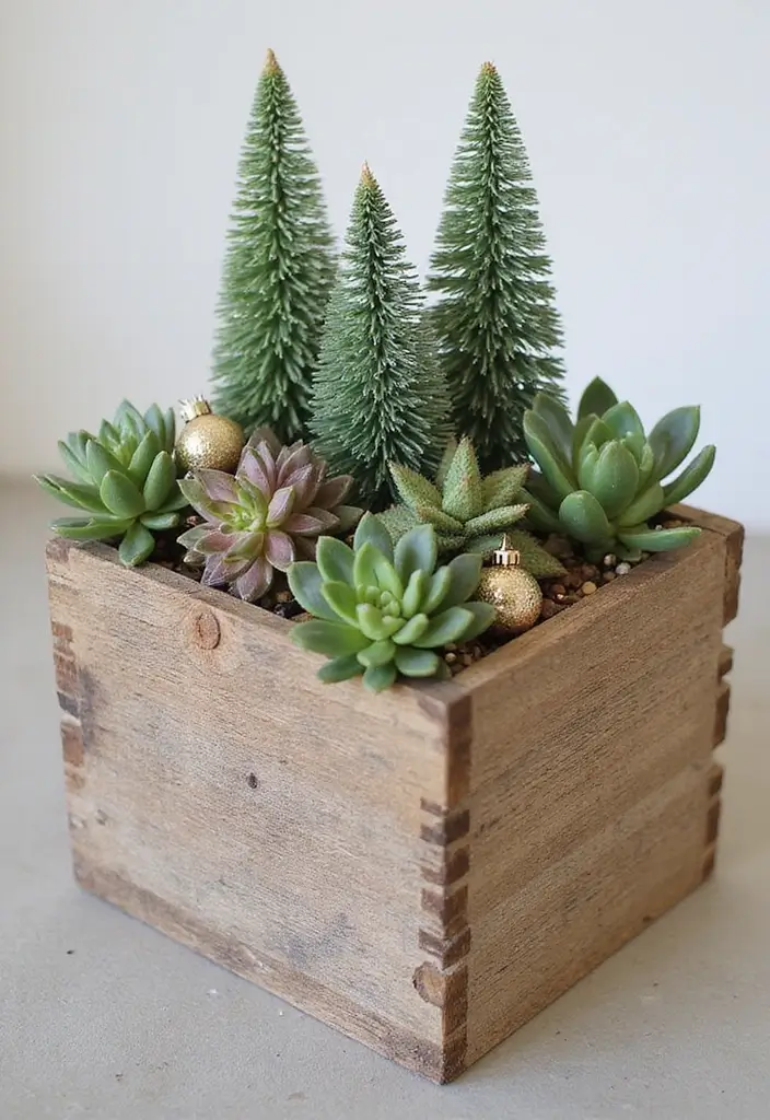29 Christmas Tabletop Decor Centerpiece Ideas For Festive Homes 27 29 Christmas Tabletop Decor Centerpiece Ideas For Festive Homes - 11. Holiday Succulent Garden