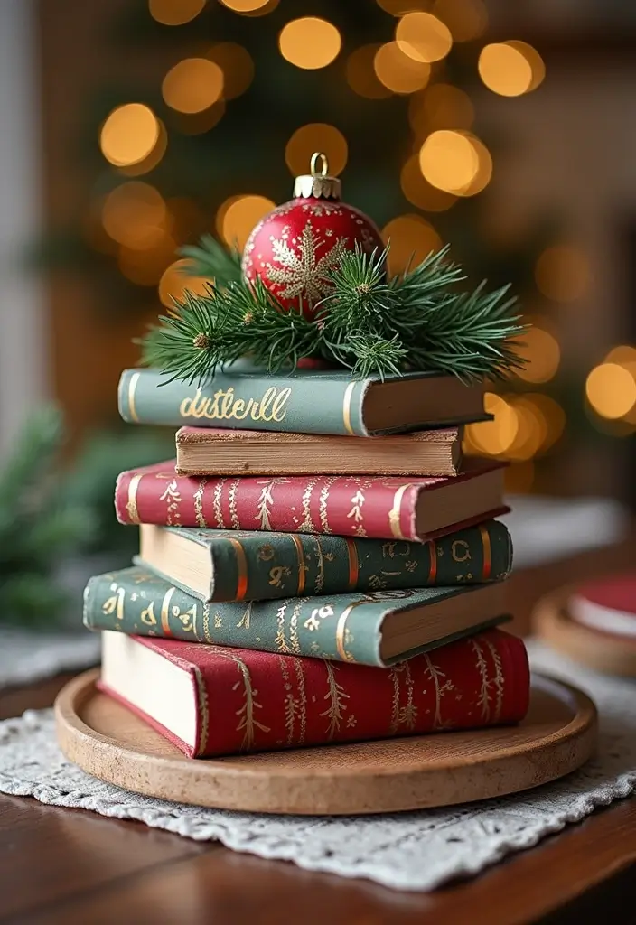 29 Christmas Tabletop Decor Centerpiece Ideas For Festive Homes 37 29 Christmas Tabletop Decor Centerpiece Ideas For Festive Homes - 15. Holiday Themed Books
