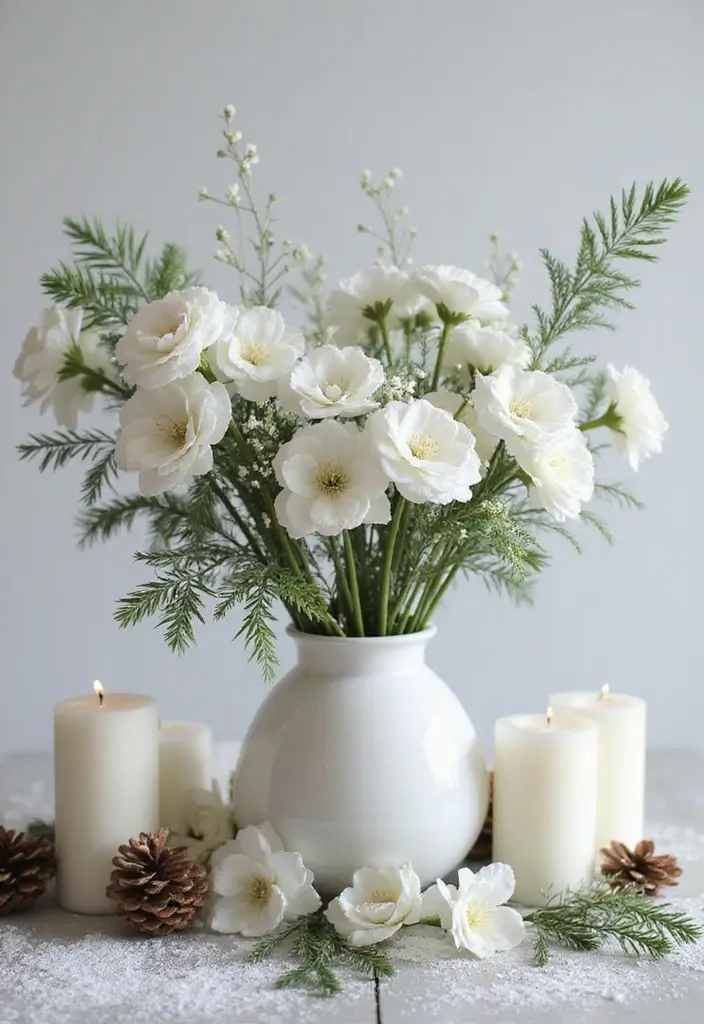 29 Christmas Tabletop Decor Centerpiece Ideas For Festive Homes 45 29 Christmas Tabletop Decor Centerpiece Ideas For Festive Homes - 17. Snowy White Centerpiece
