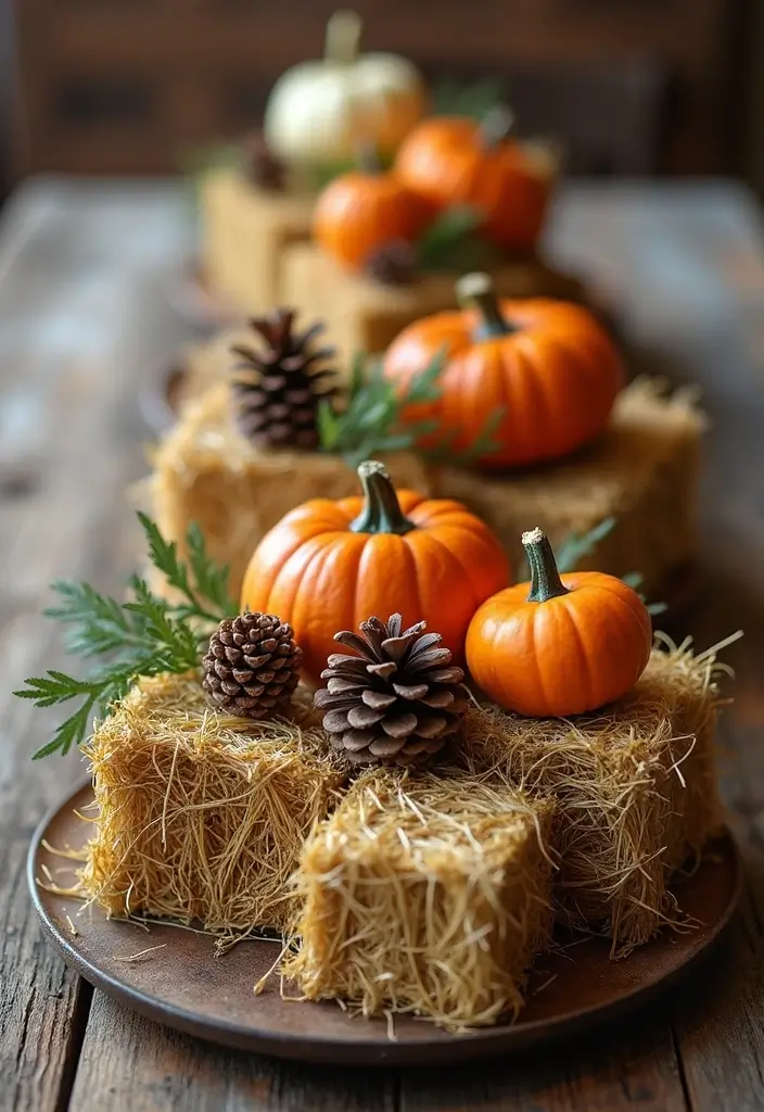 29 Christmas Tabletop Decor Centerpiece Ideas For Festive Homes 54 29 Christmas Tabletop Decor Centerpiece Ideas For Festive Homes - 20. Country Style Hay Bales