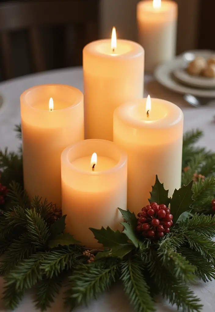 29 Christmas Tabletop Decor Centerpiece Ideas For Festive Homes 100 29 Christmas Tabletop Decor Centerpiece Ideas For Festive Homes - 28. Candle Cluster Delight