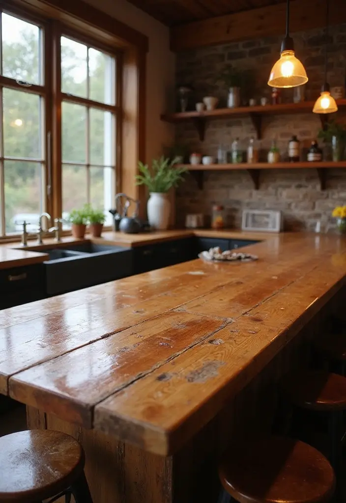 29 Cozy Home Bar Ideas With Rustic Decor Vibes 1 29 Cozy Home Bar Ideas With Rustic Decor Vibes - 1. Reclaimed Wood Bar Top