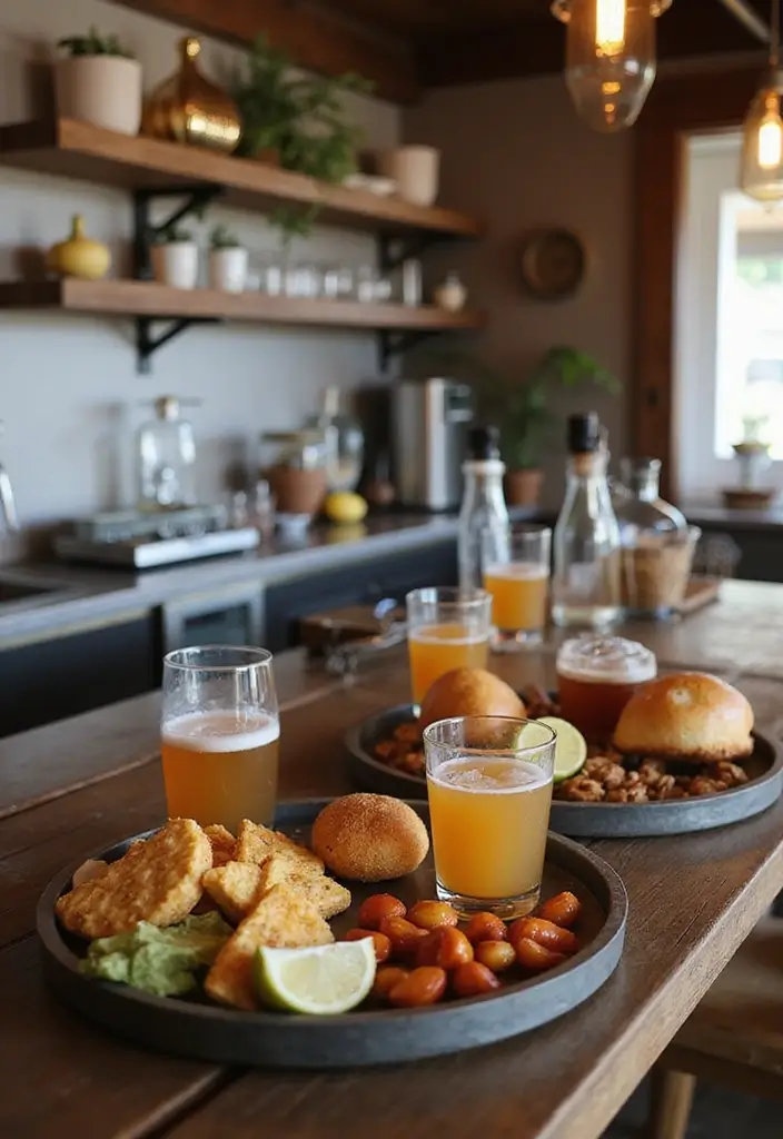 29 Cozy Home Bar Ideas With Rustic Decor Vibes 43 29 Cozy Home Bar Ideas With Rustic Decor Vibes - 19. Rustic Serving Trays