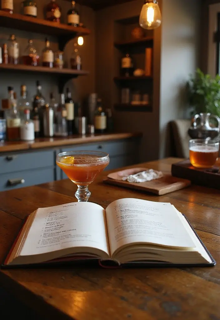 29 Cozy Home Bar Ideas With Rustic Decor Vibes 61 29 Cozy Home Bar Ideas With Rustic Decor Vibes - 23. Cocktail Recipe Book