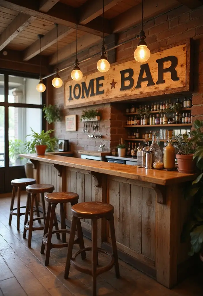 29 Cozy Home Bar Ideas With Rustic Decor Vibes 70 29 Cozy Home Bar Ideas With Rustic Decor Vibes - 26. Customizable Bar Sign