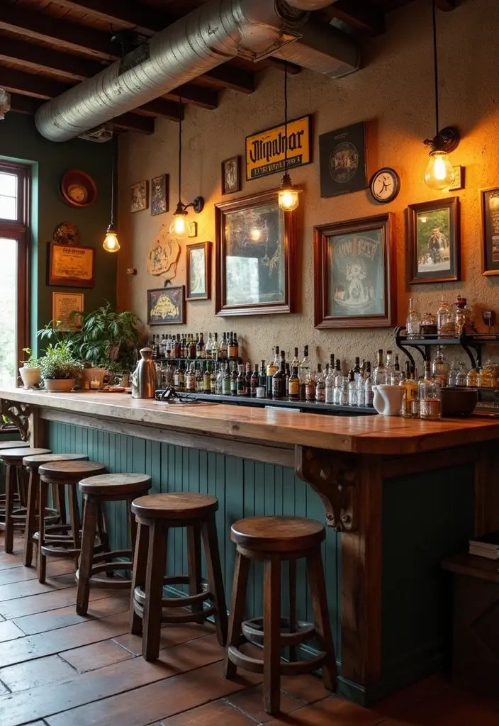 29 Cozy Home Bar Ideas With Rustic Decor Vibes 16 29 Cozy Home Bar Ideas With Rustic Decor Vibes - 8. Rustic Wall Art